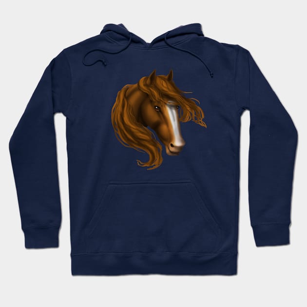 Horse Head - Chestnut Blaze Hoodie by FalconArt